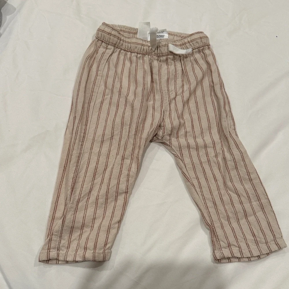 H&M LINEN-BLEND JOGGERS Size 9M